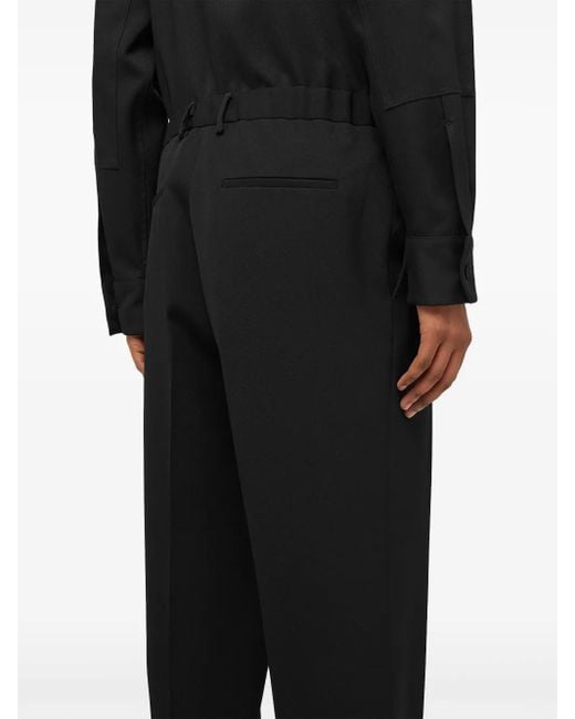 Jil Sander Black Refined Wool Tailored Trousers for men