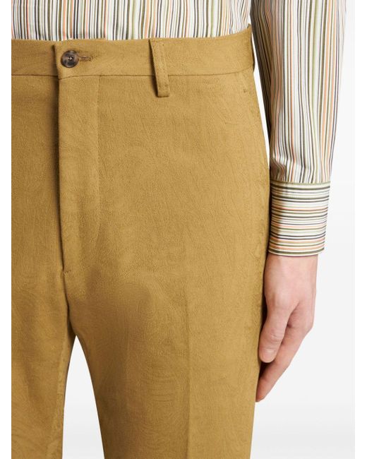Pantaloni sartoriali paisley jacquard di Etro in Natural da Uomo