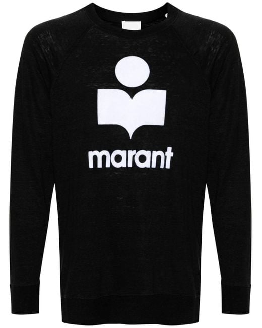 Isabel Marant Black Kieffer Linen T-shirt for men