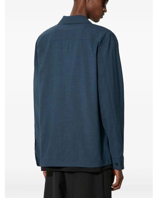 Paul Smith Blue Double-Pocket Button-Down Shirt Jacket for men