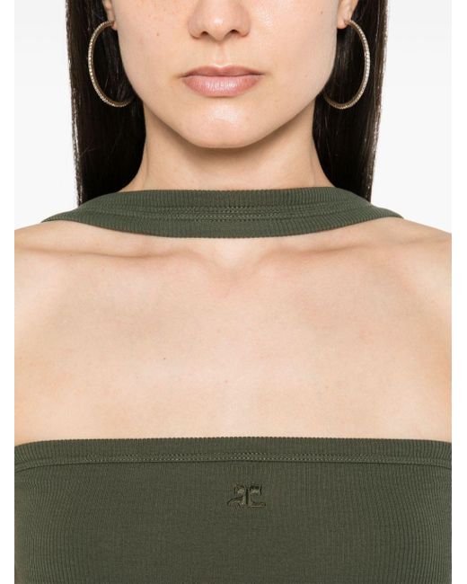 Top A Coste di Courreges in Green
