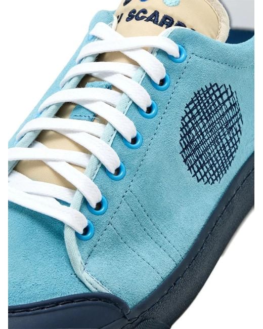 Blu Scarpa Blue Lattan Toe Cap Sneakers for men
