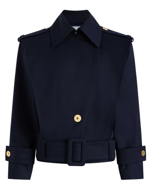 Patou Blue Belted Wool Jacket