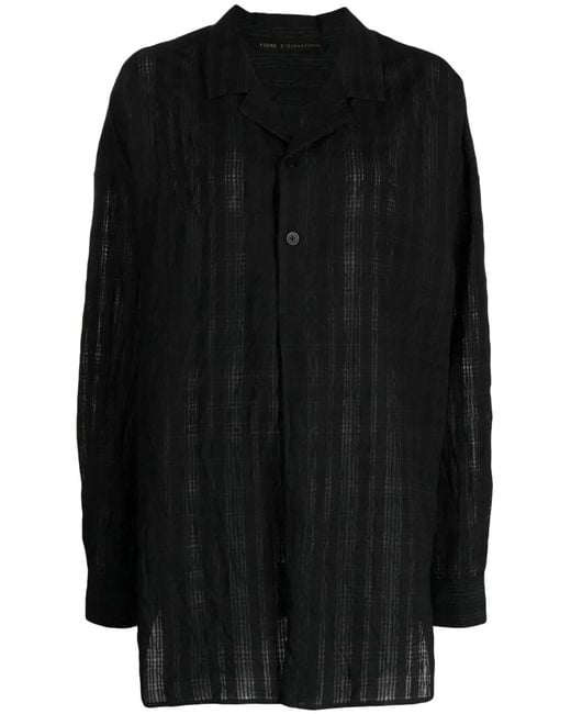 Forme D'expression Black Semi-Sheer Long-Sleeve Shirt