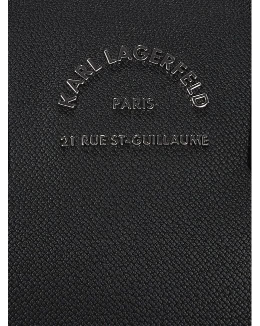 Karl Lagerfeld Black Rue St-Guillaume Logo-Plaque Tote Bag