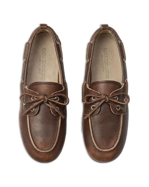 Scarosso Brown Avery Boat Shoes