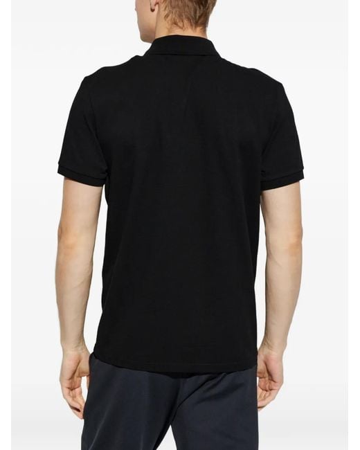 Moncler Black Logo-Patch Polo Shirt for men