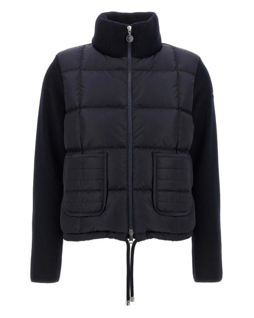 Doudoune À Empiècements En Maille Moncler en coloris Black