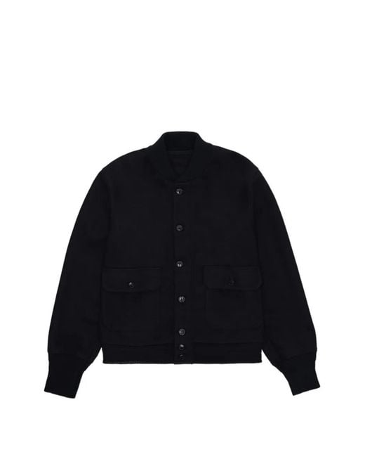 Fortela Black Cruiser Buttoned Bomber Jacket for men