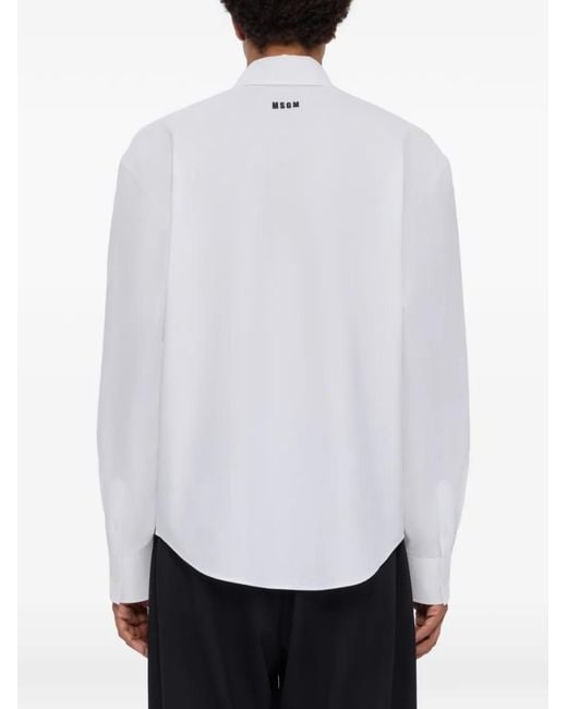 MSGM White Chemise À Imprimé Chats for men