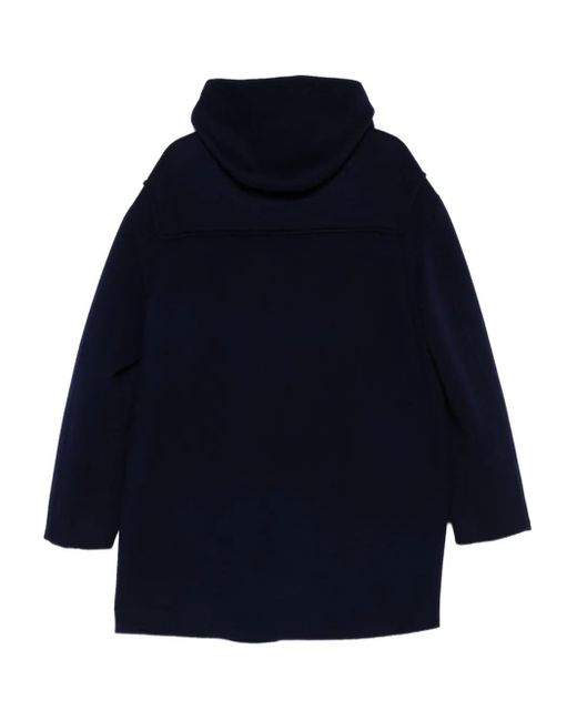 Moschino Blue Hooded Toggle Coat for men