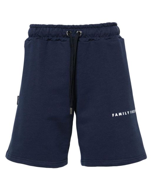 FAMILY FIRST Blue Logo-print Jersey Bermuda Shorts for men