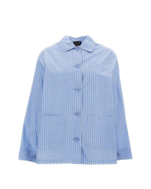 Irie Blue Striped Chest-Pocket Jacket