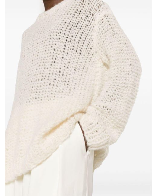 The Row Natural Neutral Eryna Open-knit Sweater