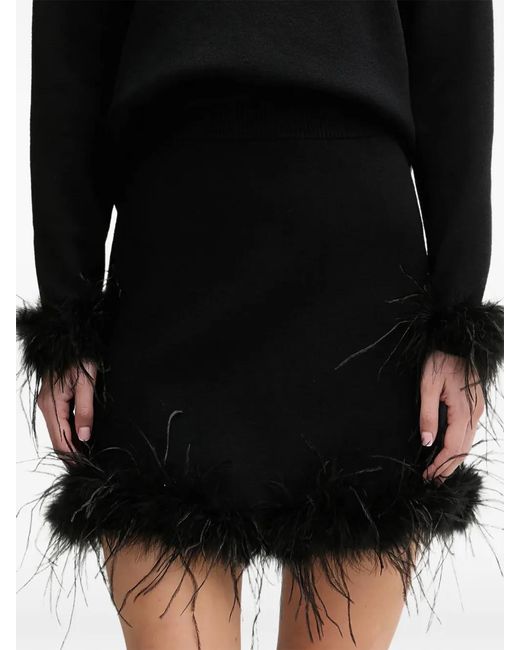 Never Fully Dressed Black Feather Trim Skirt
