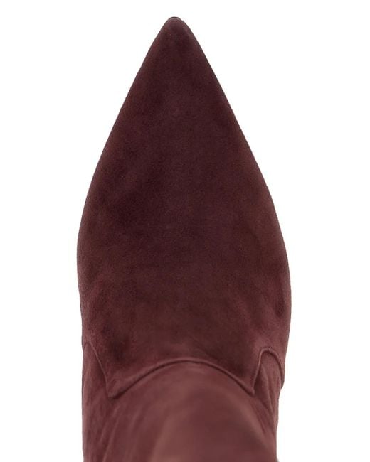 Stuart Weitzman Red 85Mm Vinnie Side-Zip Boots