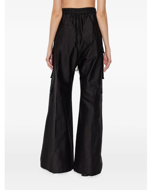 Rick Owens Black Drawstring Pocket Trousers