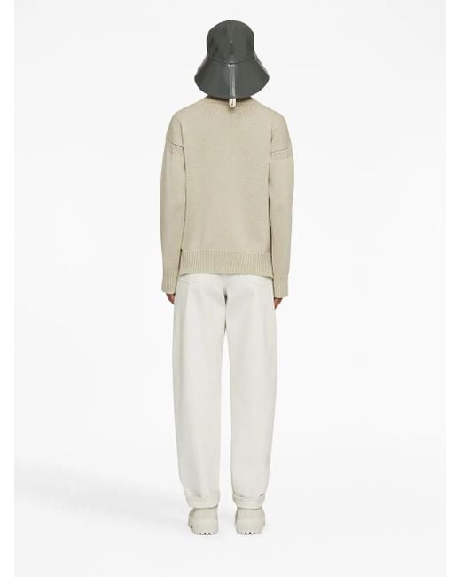 Vaqueros anchos de talle alto Jil Sander de color White