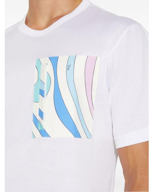 Emilio Pucci White Marmo-print Cotton T-shirt