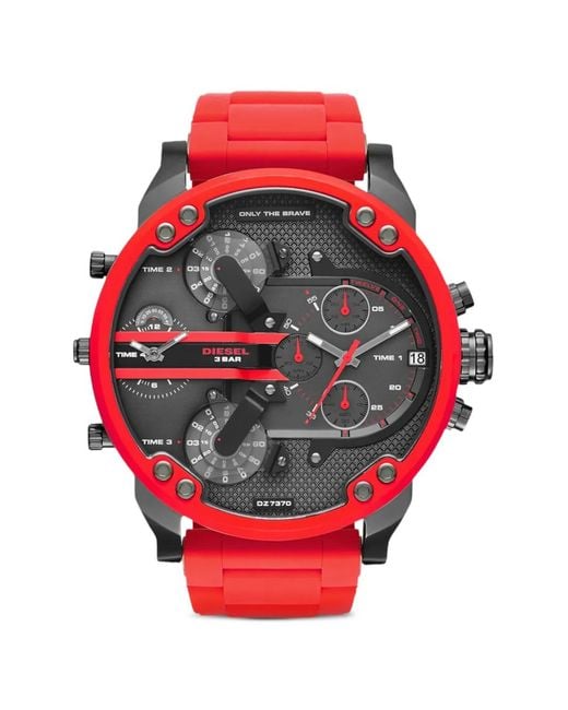 DIESEL Red Mr. Daddy Slim 54Mm Watch for men