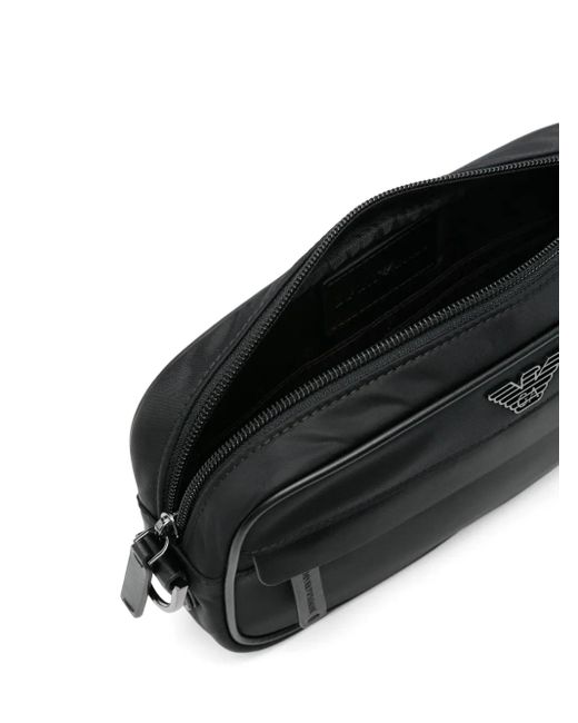 Bolso de mano con placa del logo Emporio Armani de hombre de color Black