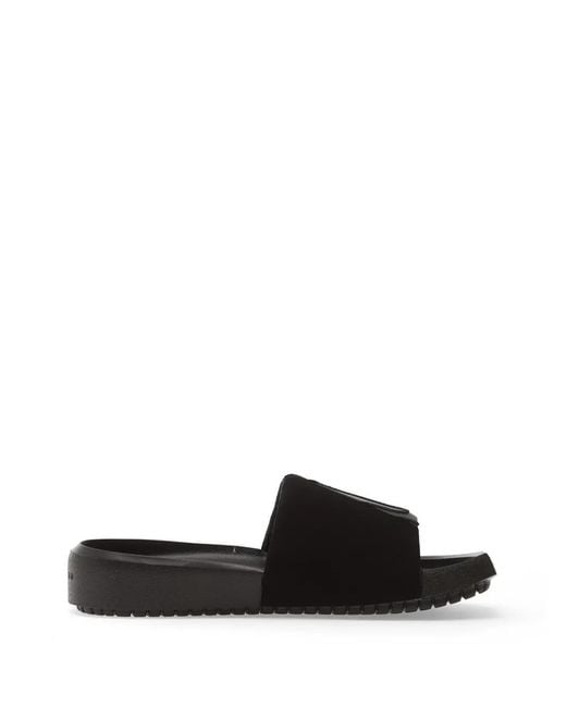 Nike Black Nola Logo-Embossed Slides