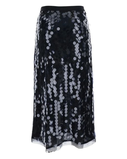 Gonna Iris Con Paillettes di Semicouture in Black