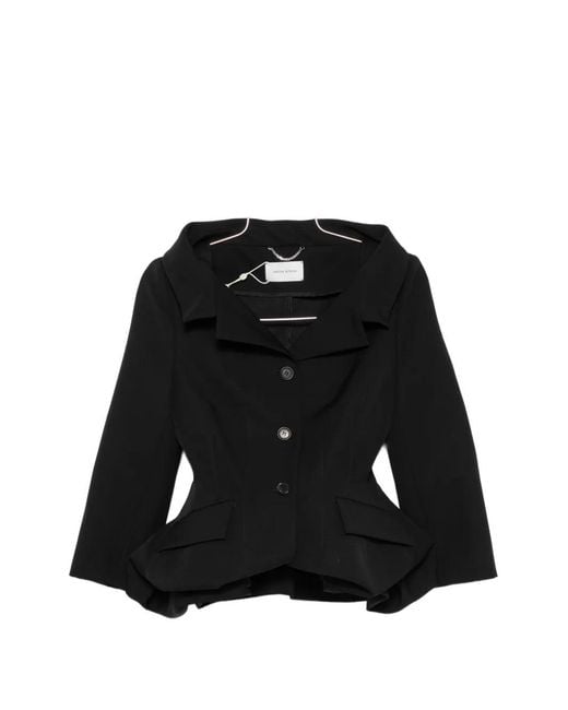 Magda Butrym Black Off-Shoulder Peplum Jacket