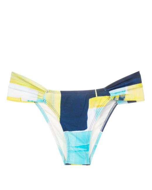 Lenny Niemeyer Blue Abstract-Pattern Print Bikini Bottoms
