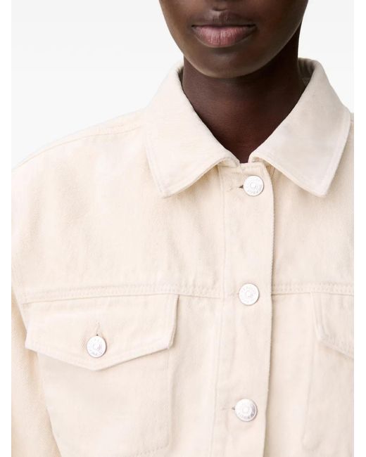 Claudie Pierlot Natural Long-Sleeved Ecru Denim Jacket
