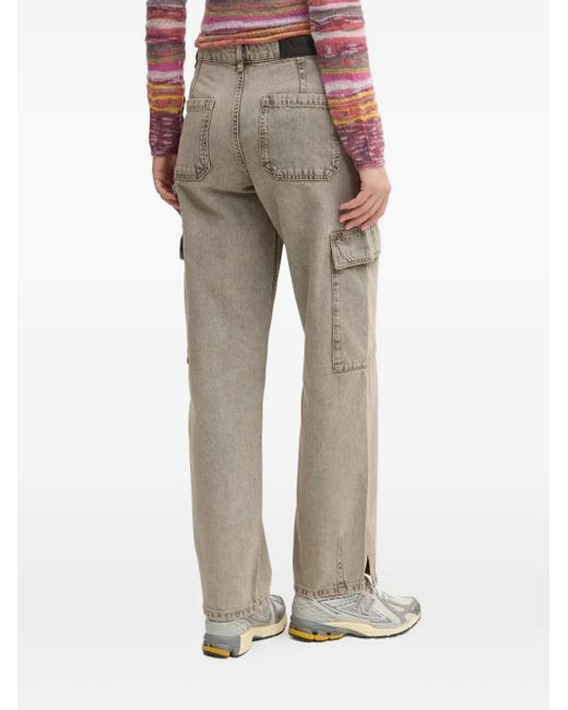 Desigual Gray Cargo-Pocket Side-Split Jeans