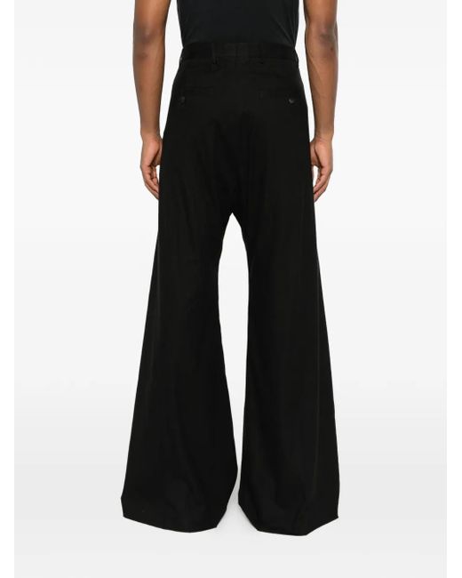 Rick Owens Black Zip Cotton Trousers for men