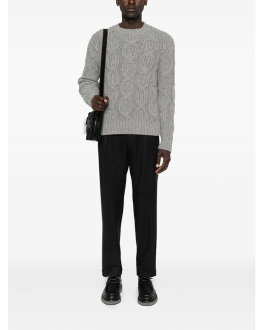 Cellar Door Black Pleated-Cuff Trousers for men