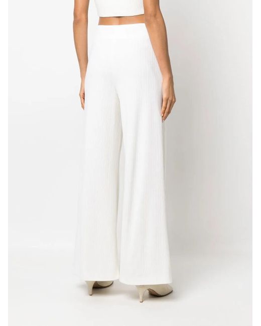 NELLS NELSON White Wide-Leg Knitted Trousers