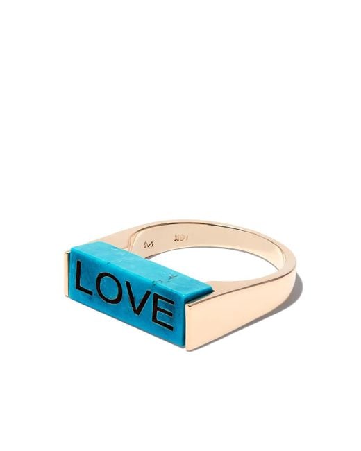 Luis Morais Blue 14Kt Signet Ring for men