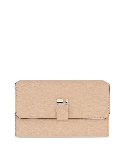 Valextra Natural Nolo Pebble-texture Leather Clutch Bag