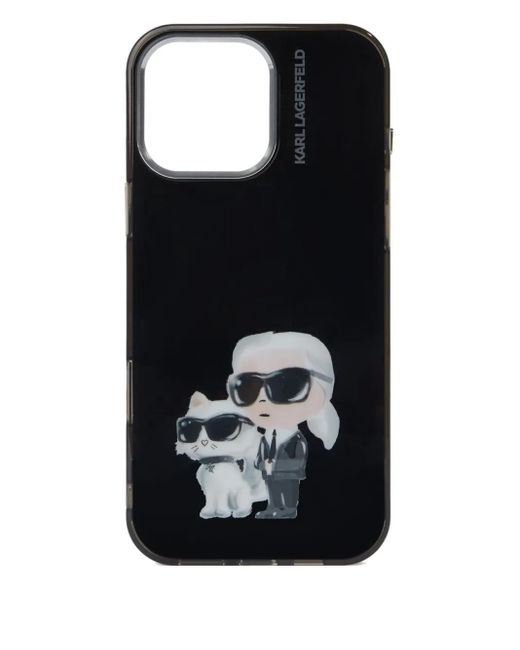 Karl Lagerfeld Aquarelle Choupette Iphone 16 Pro Max ケース Black
