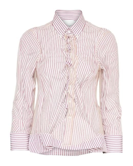 Maison Margiela Pink Striped Layered Tulle Shirt