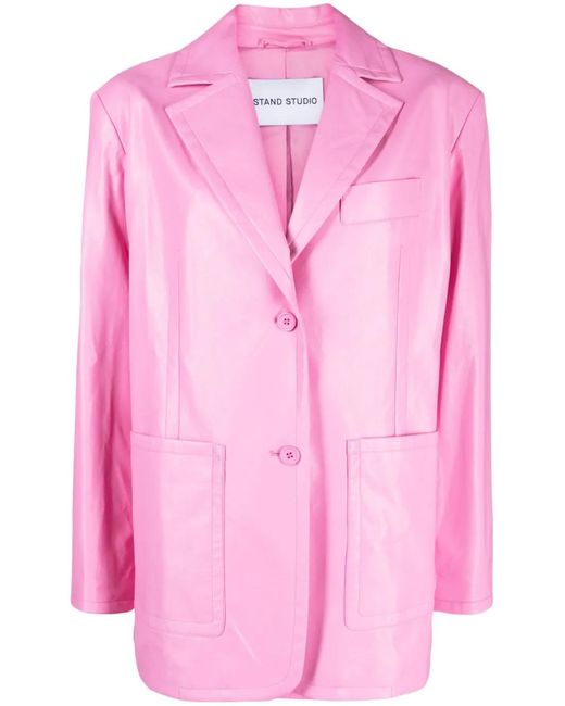 Stand Studio Pink Keeva Double-Breasted Blazer
