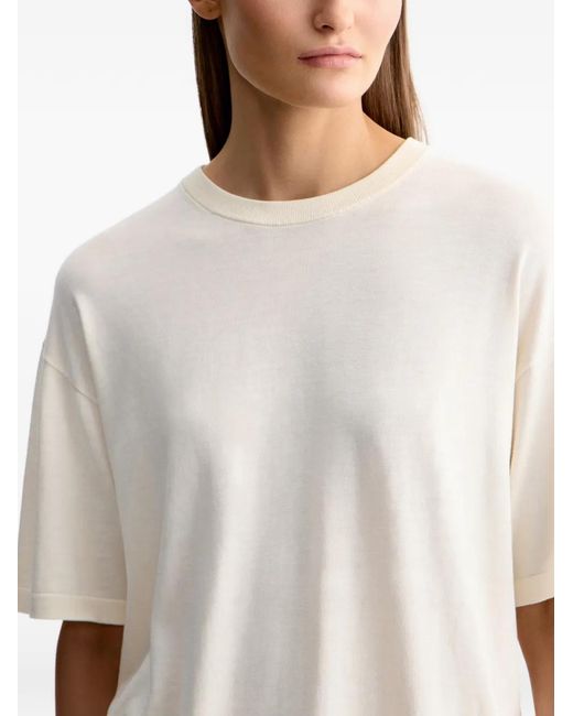 12 STOREEZ White Crew Neck Short-Sleeve T-Shirt
