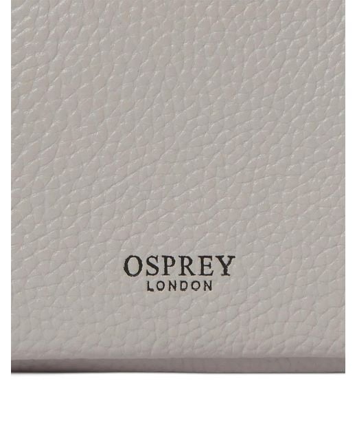 Osprey Gray Ruby Leather Clutch Bag