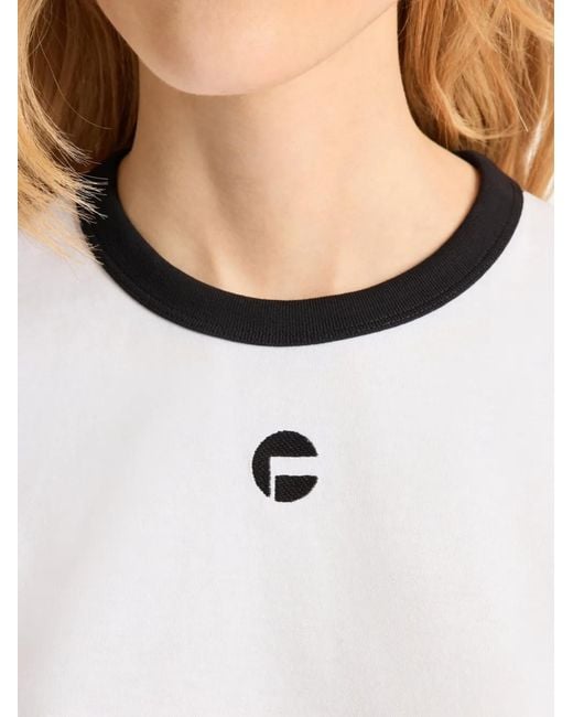Fusalp White T-Shirt Tanixa À Logo Et Finitions Contrastantes