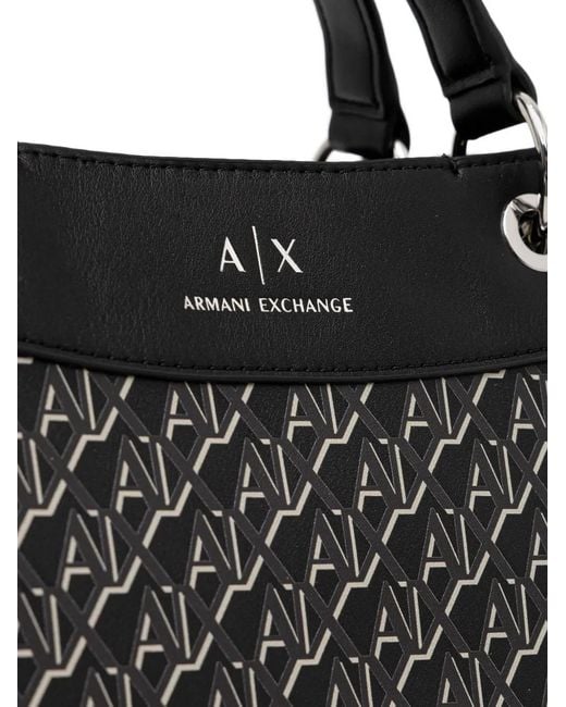 ARMANI EXCHANGE Black Monogram Cross Body Bag