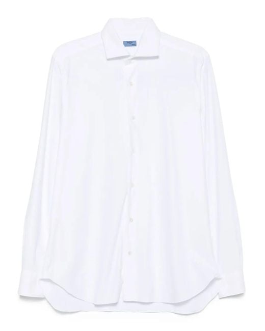 Barba Napoli Button-Up Overhemd in het White voor heren
