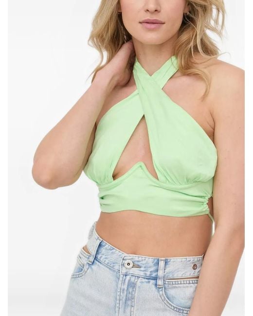 Haut Crop À Design Croisé For Love & Lemons en coloris Green