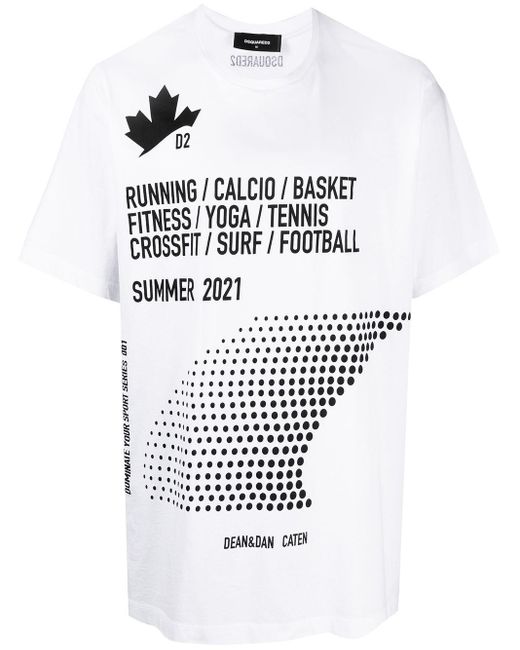 メンズ DSquared² Dominate Sport Tシャツ White