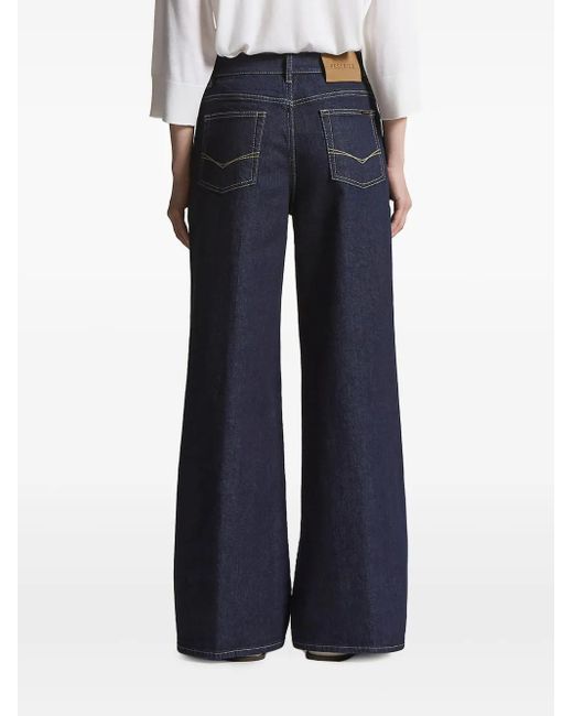 Peserico Blue Logo-Patch Five-Pocket Denim Jeans