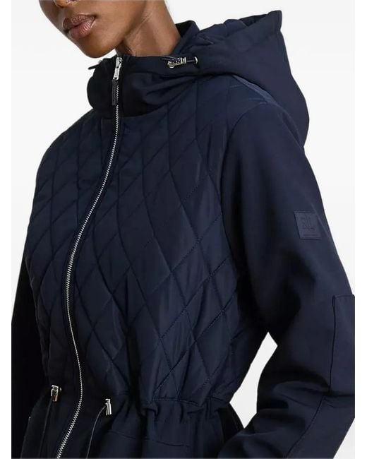 Ralph Lauren Blue Quilted-Panel Drawstring Coat