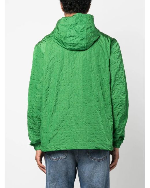 DIESEL Green Crinkled-Finish Windbreaker for men