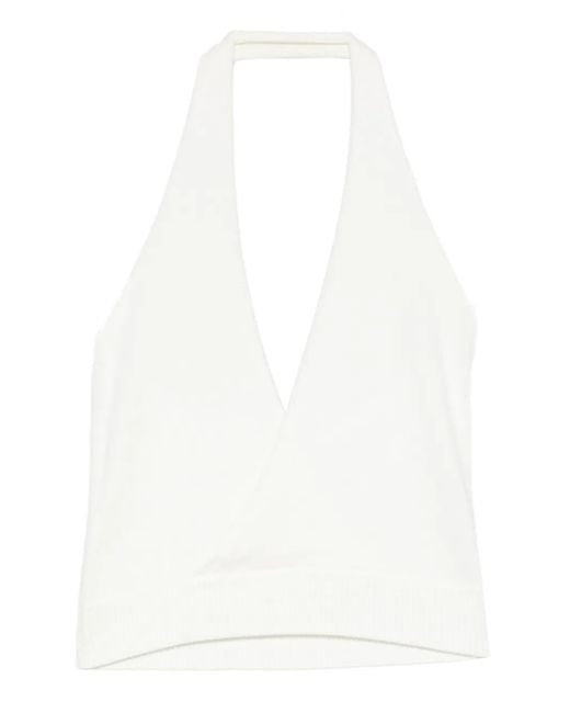 AYA MUSE White Gestricktes Neckholder-Top